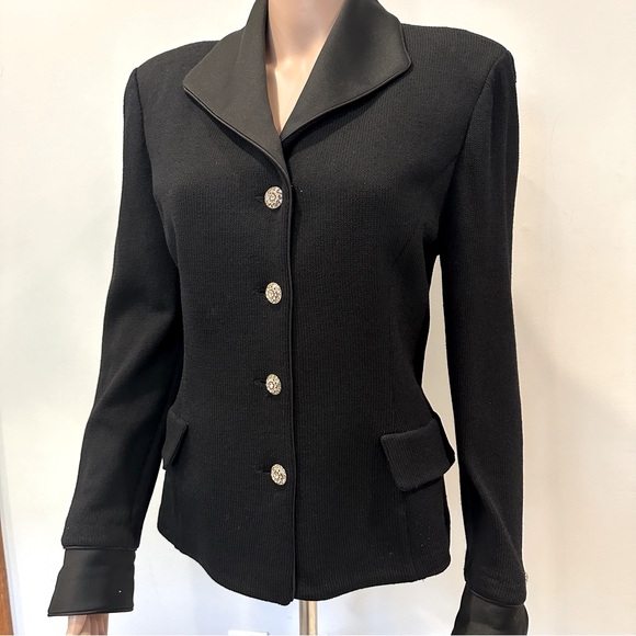 St. John Collection | Jackets & Coats | St John Black Knit With Gold ...